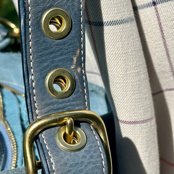 COACH Vintage Legacy Soft Slim Suede Duffle Crossbody 2004 Chambray Blue 1419 - Picture 15 of 15